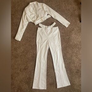 FAUX LEATHER PANT & JACKET MATCHING SET